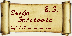 Boško Šutilović vizit kartica